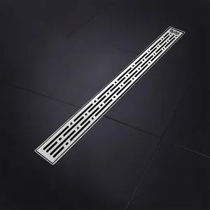 مجرى شاور ريال بشفة HDL 02 55 استانلس ستيل 55 سم بالصرف اللون كروم من بيورا