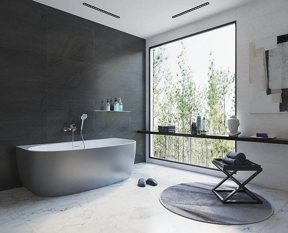 Sanipure Fiji 0010021 One-Piece Bathtub with Side, 90 × 170 cm — Greige (00100211101)