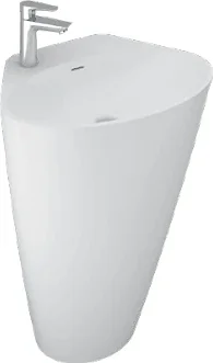 Sanipure Danube Floor-Standing Basin 0016005, 90 × 58 × 43 cm, with Overflow