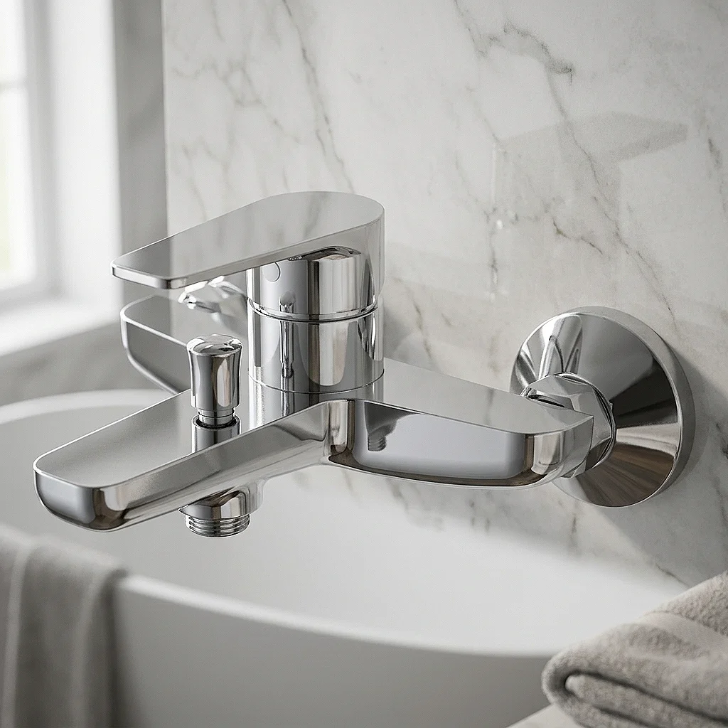 Lutz Schon 11030504 Bath Mixer with Diverter, Matte Black
