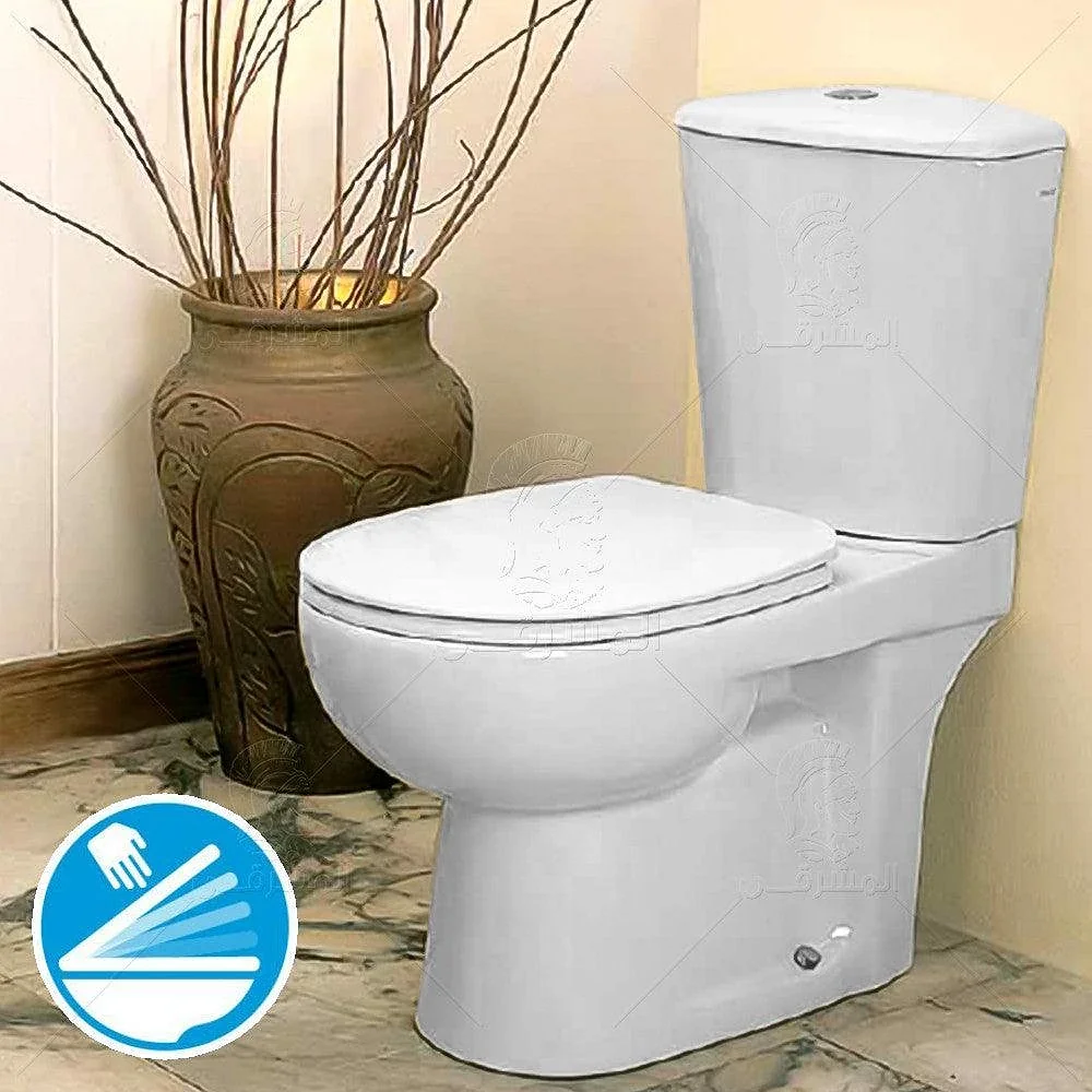 Duravit Eco S/P Toilet, Pergamon with Soft-Close Seat & Cover, Cistern with Mechanism, Internal Bidet Spray and Fixing Set