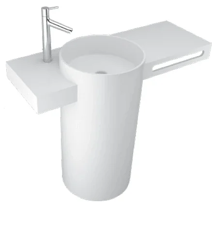 Sanipure Provo Floor Basin 0016004, 90 × 115 × 53 cm, without Overflow, Integrated Towel Holder, Grey (001600405)