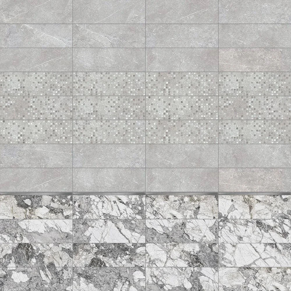 Gemma Encanto Wall Ceramic, Third Choice, 25 × 75 cm — Encanto Mosaic Grey