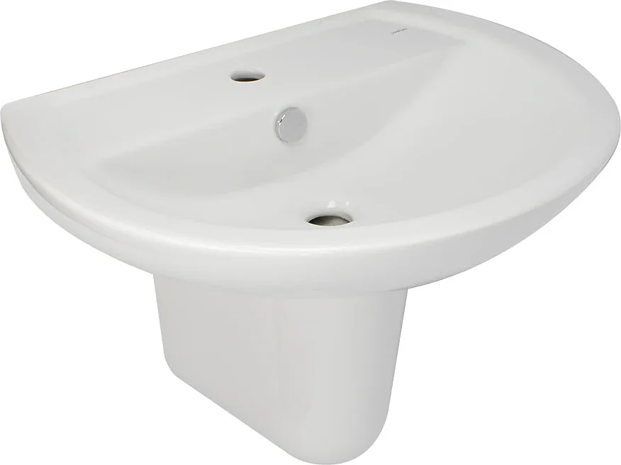 Sanipure Flora Basin with Wall-Hung Column, 60 cm with Fixing Set, Pergamon