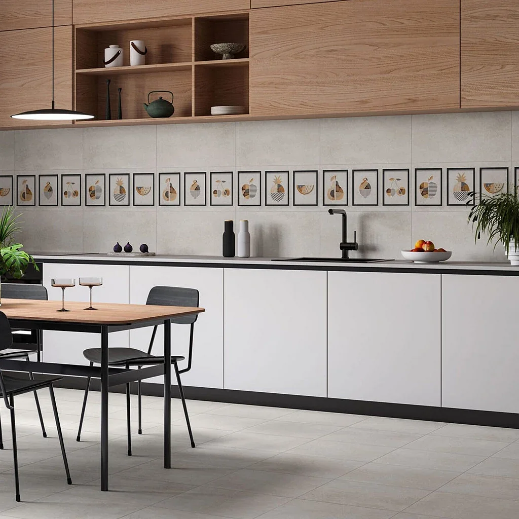 Cleopatra Romeo White Wall Ceramic, Romeo Grey Geometric, First Choice, 30 × 60 cm