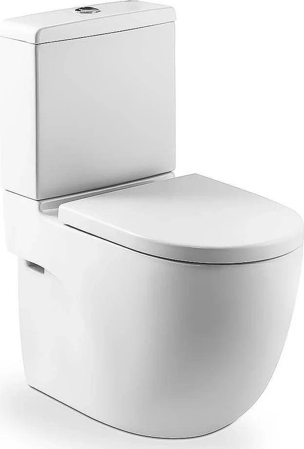 Roca Meridian Close-Coupled Toilet with Shower, Soft-Close Toilet Seat & Cover, Cistern and Fixing Set, Pergamon