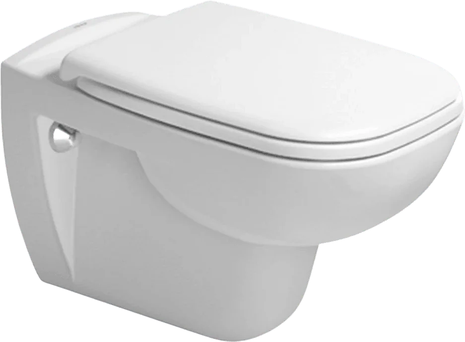 Duravit D-Code 253549 Wall-Hung Toilet with Shower, Soft-Close Toilet Seat & Cover and Valve, Pergamon