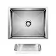 Mans Handmade MA 5042 Stainless Steel Kitchen Sink, 50 × 42 cm, with Dish Drainer and 3 inch Drain Hole
