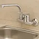 Diamond Red Wall-Mounted Kitchen Mixer with Movable Upper Spout, Chrome