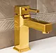 Fuschia Pillar Basin Mixer, Gold - Image 1