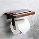 Banox wo-01-01s 304 Stainless Steel Toilet Paper Holder with Wood Shelf, Black - Image 1