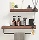 Banox 2-Piece Set: 40 cm Shelf + 50 cm Shelf with Towel Rail, Stainless Steel 304, wo-10-01s Black Wood - Image 1