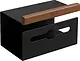 Banox wo-14-01s Towel Holder with Shelf, Stainless Steel 304, Black with Wood Accents - Image 2