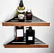 Banox wo-03-01s Stainless Steel 304 Corner Shelf Set, Black & Wood - Image 2