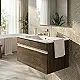 Lecico Vanity Unit Brown 83 cm, Drawer with Florence Basin, White - Image 1
