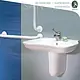 Ideal Standard San Remo Special Needs Basin with Half Pedestal, White, 61 cm with Fixing Set - Image 1