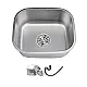 Seven Steel 4439 Flat Edge Kitchen Sink, 44 × 39 cm, 1 mm Thickness with 3 inch Drainage Set, Stainless Steel - Image 2
