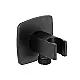 Moravia M 1338 Concealed Outlet Elbow with Shower Holder, Square Plate, Matte Black - Image 2