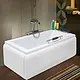 El Tib Tokyo Jacuzzi Bathtub 180 × 80 cm, 2 Motors System, 8 Water Jets and 16 Air Jets, Chrome, with Waste, Overflow, Panels and Frame - Image 1