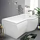 El Tib Canada Jacuzzi Bathtub, Right or Left, 170 × 90 cm, 2 Motor System, 8 Water Jets and 16 Air Jets, Chrome, Includes Drain, Overflow, Panels and Frame - Image 1