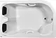 El Tib Hawaii Jacuzzi Bathtub 180 × 120 cm, 2-Motor System (8 Water Jets & 16 Air Jets), with Waste, Panels & Frame, Chrome - Image 5