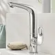 Grohe Eurostyle 23569003 Tall Basin Mixer L-Size, Swivel Spout, 28mm Ceramic Cartridge with Pop-up Waste, Chrome - Image 3