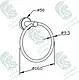 Kludi RAK Calibre Round Towel Ring, Chrome, RAK21031 - Image 2