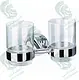 Kludi RAK Calibre Double Glass Toothbrush Holder with Chrome Holder, RAK21014 - Image 1