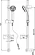 Duravit XX0680003E10 Shower Rail Set, 3-Spray, 70 cm Column, 11.5 cm Head, 160 cm Anti-Twist Hose, Soap Dish and Fixing Set, Chrome - Image 2