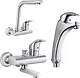 Gold Elite 3-Piece Mixer Set Chrome (Basin 3034, Bath 3010 and Kitchen 3027) - Image 1