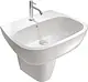 White Ville Smart Basin with Half Pedestal, White, 60 cm with Fixing Set - Image 1