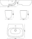 White Ville Smart Basin with Half Pedestal, White, 60 cm with Fixing Set - Image 3