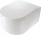 White Ville Round Bathroom Set, White Wall-Hung Toilet and 65 cm Basin with Full Pedestal - Image 3