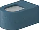 Duravit Vitrium Wall-Hung Toilet Pattern Parlour Blue HygieneGlaze with Soft-Close Toilet Seat & Cover, Internal Bidet Spray and Fixing Pipes - Image 4