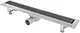 Pura Black Glass Shower Drain with Flange HDL GB 105, Stainless Steel, 105 cm, Black Glass Cover, Chrome - Image 2