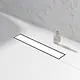 Pura White Glass Shower Drain with Flange VDL GW 65, Stainless Steel, 65 cm, White Glass Cover, Chrome - Image 1