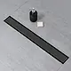 Pura HDL 06 45 B Shower Drain with Flange, Stainless Steel 45 cm, Black - Image 1