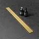 Pura HDL 06 55 G Stainless Steel Shower Drain with Flange, 55 cm — Gold - Image 1