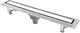 Pura White Glass VDL GW 55 Stainless Steel Shower Drain, 55 cm, Chrome - Image 2