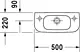 Duravit D-Code Wall-Hung Basin 50 cm, Right Side, Pergamon - Image 4