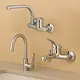 Diamond Red DR 3-Piece Mixer Set Chrome (DR 01 Basin Mixer, DR 02 Bath Mixer, and DR 03 Wall-Mounted Kitchen Mixer) - Image 1