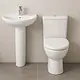 Lecico Alice Bathroom Set White: Full P-Trap Combination and 60 cm Basin with Full Pedestal - Image 1