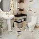Lecico Alice Bathroom Set White: Full P-Trap Combination and 60 cm Basin with Full Pedestal - Image 2