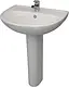 Lecico Alice Bathroom Set White: Full P-Trap Combination and 60 cm Basin with Full Pedestal - Image 6