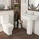 Lecico Trend Bathroom Set, White, Back-to-Wall Toilet and 60 cm Basin with Full Pedestal - Image 2