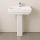 Lecico Trend Bathroom Set, White, Back-to-Wall Toilet and 60 cm Basin with Full Pedestal - Image 4