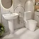 Lecico Galaxy Bathroom Set White: Back-to-Wall S/P Trap Combination and 60 cm Basin with Full Pedestal - Image 2