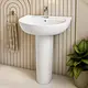 Lecico Galaxy Bathroom Set White: Back-to-Wall S/P Trap Combination and 60 cm Basin with Full Pedestal - Image 4