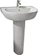 Lecico Galaxy Bathroom Set White: Back-to-Wall S/P Trap Combination and 60 cm Basin with Full Pedestal - Image 6