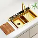 Aseel Turkish AS 3547 G Smart Digital Piano Kitchen Sink, Gold, 75 × 45 cm, 5 LED Buttons with All Accessories - Image 1